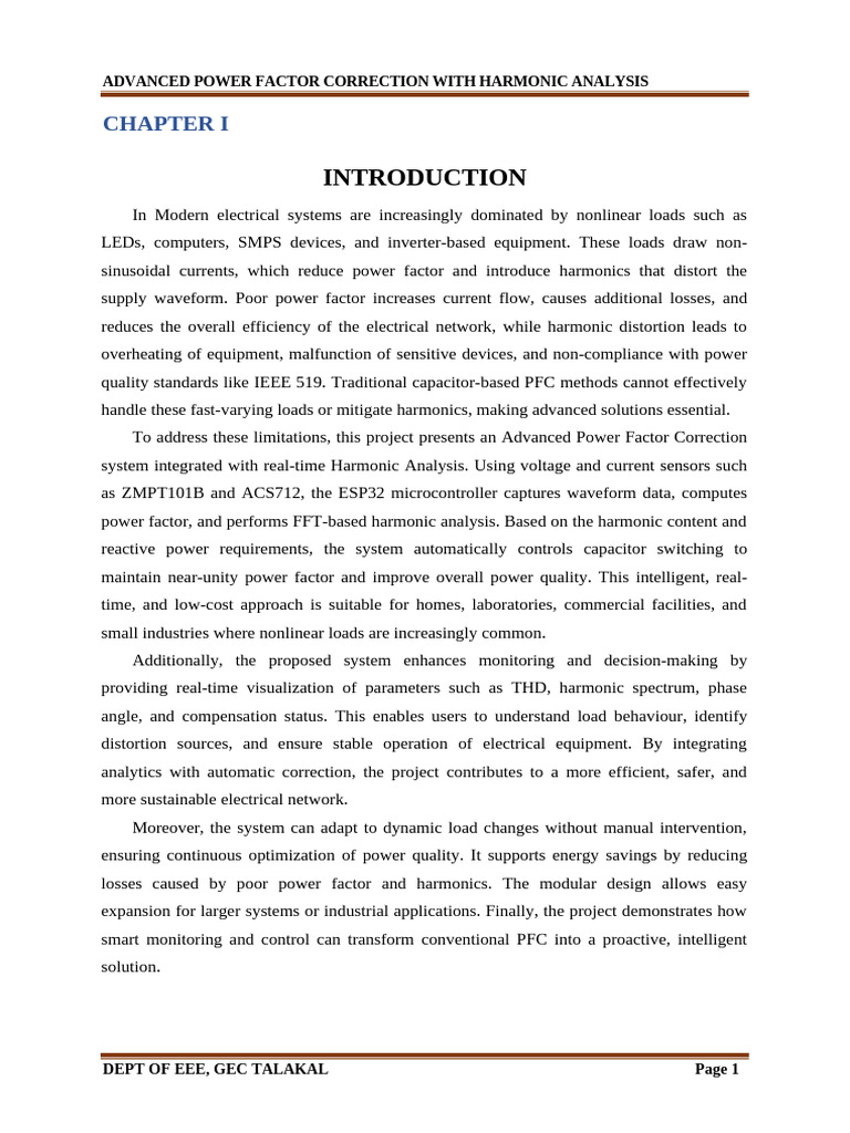 Advanced Power Factor Correction System | PDF | Relay | Analog To ...