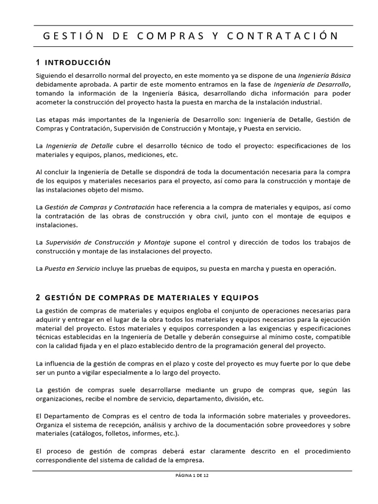 Gestion de Compras y Contratacion | PDF | Calidad (comercial ...