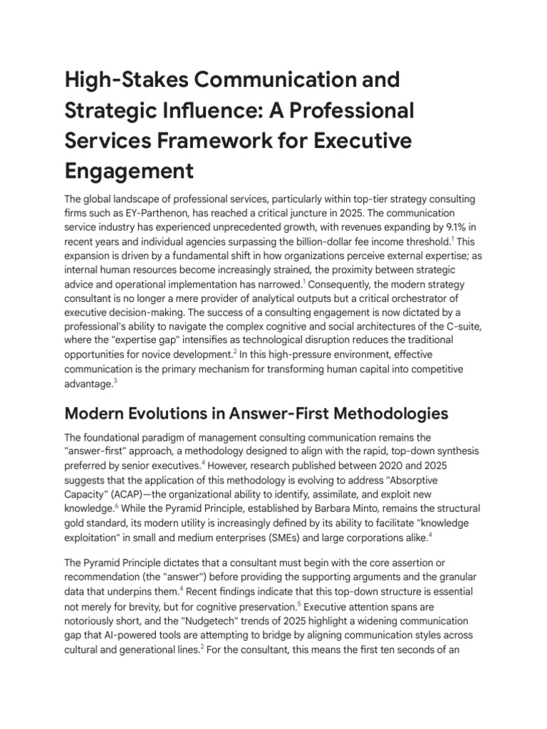 Executive Engagement in Consulting 2025 | PDF