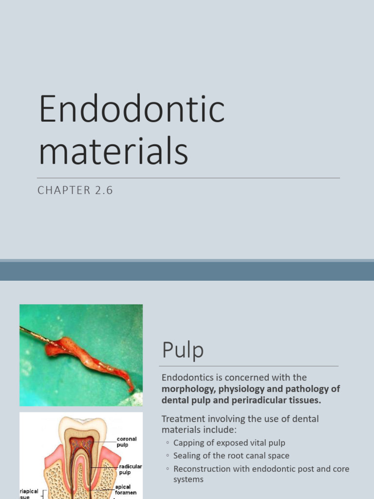 Endodontic Materials and Pulp Capping | PDF | Dentistry Branches ...