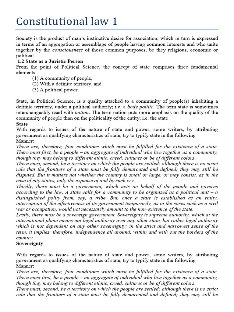 Understanding State and Sovereignty Concepts | PDF | Sovereignty ...