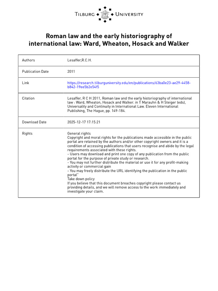 Roman Law's Impact on International Law | PDF | International Law ...