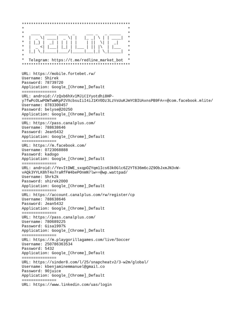 Secure Login Credentials List | PDF