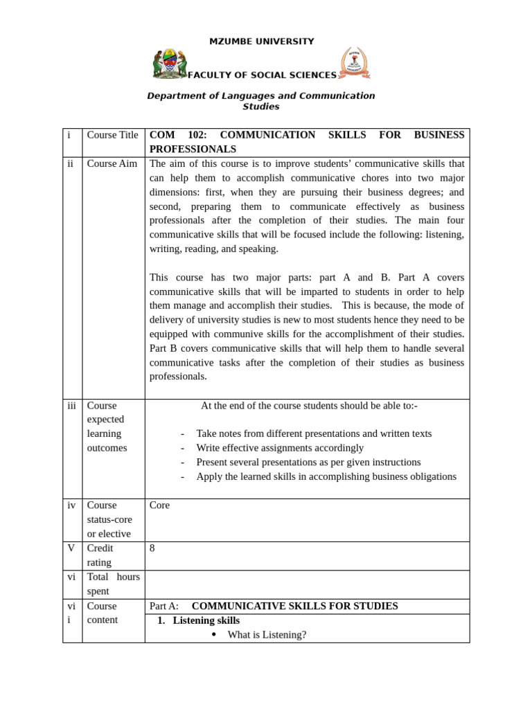 Business Communication Skills Course | PDF | Essays | Communication