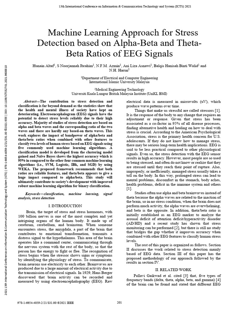 EEG-Based Machine Learning for Stress Detection | PDF ...