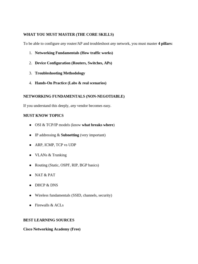 Mastering Core Networking Skills | PDF | Computer Network | Router ...