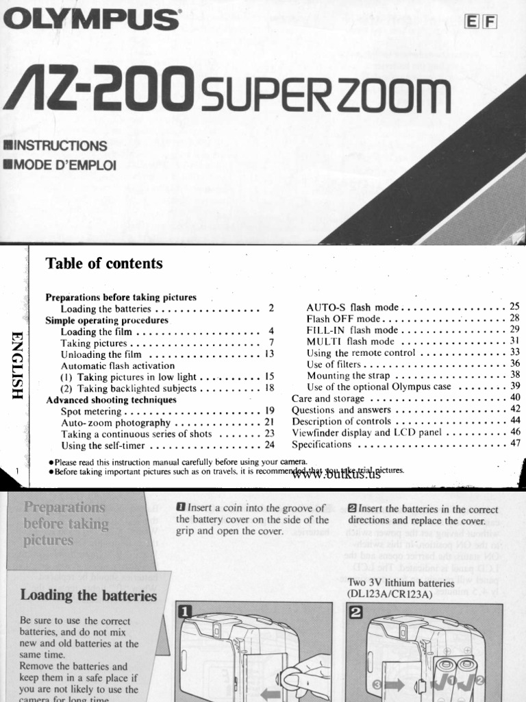 Olympus Az-200 Super Zoom | PDF | Flash (Photography) | Autofocus