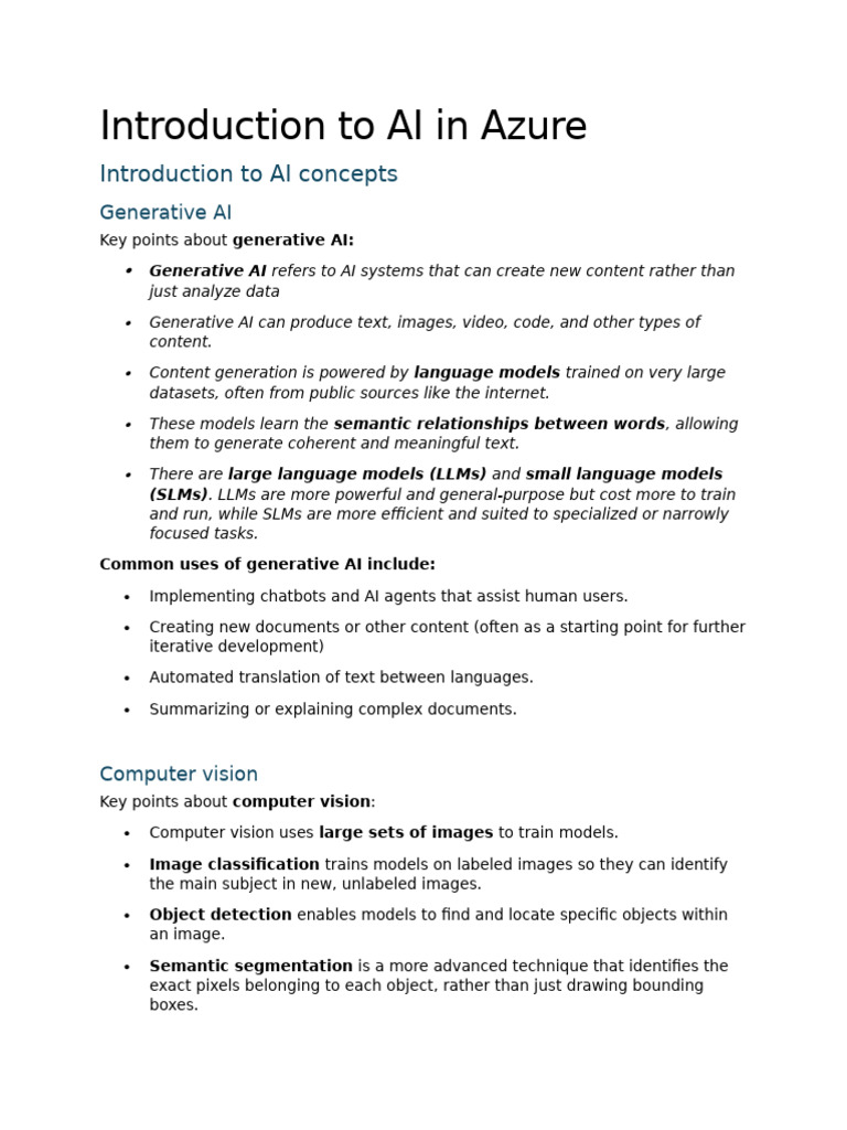 AI Concepts and Applications in Azure | PDF | Artificial Intelligence ...