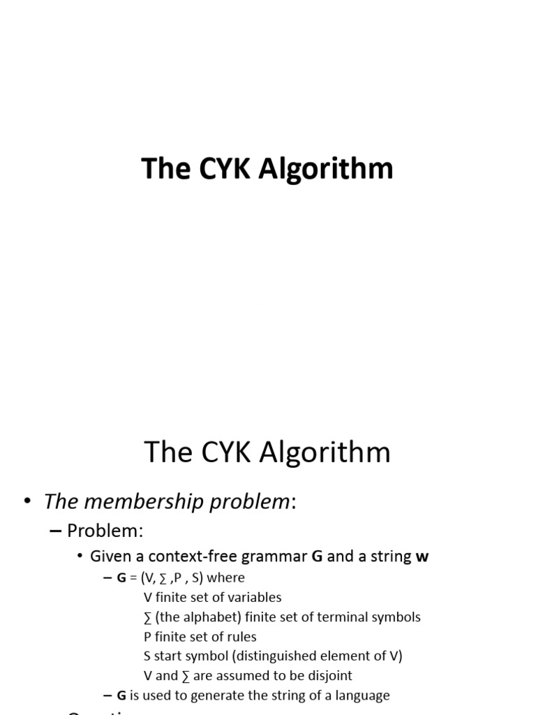 CYK (1) | PDF | Syntax (Logic) | Syntax