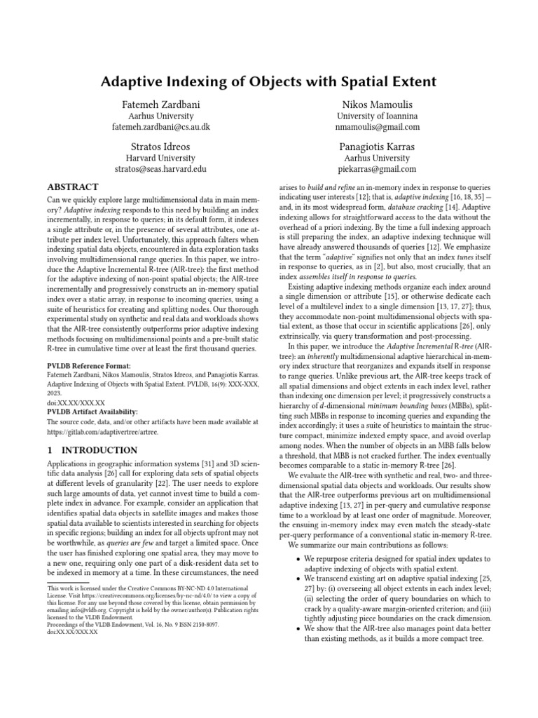 Adaptive Incremental R-tree for Spatial Indexing | PDF | Data ...