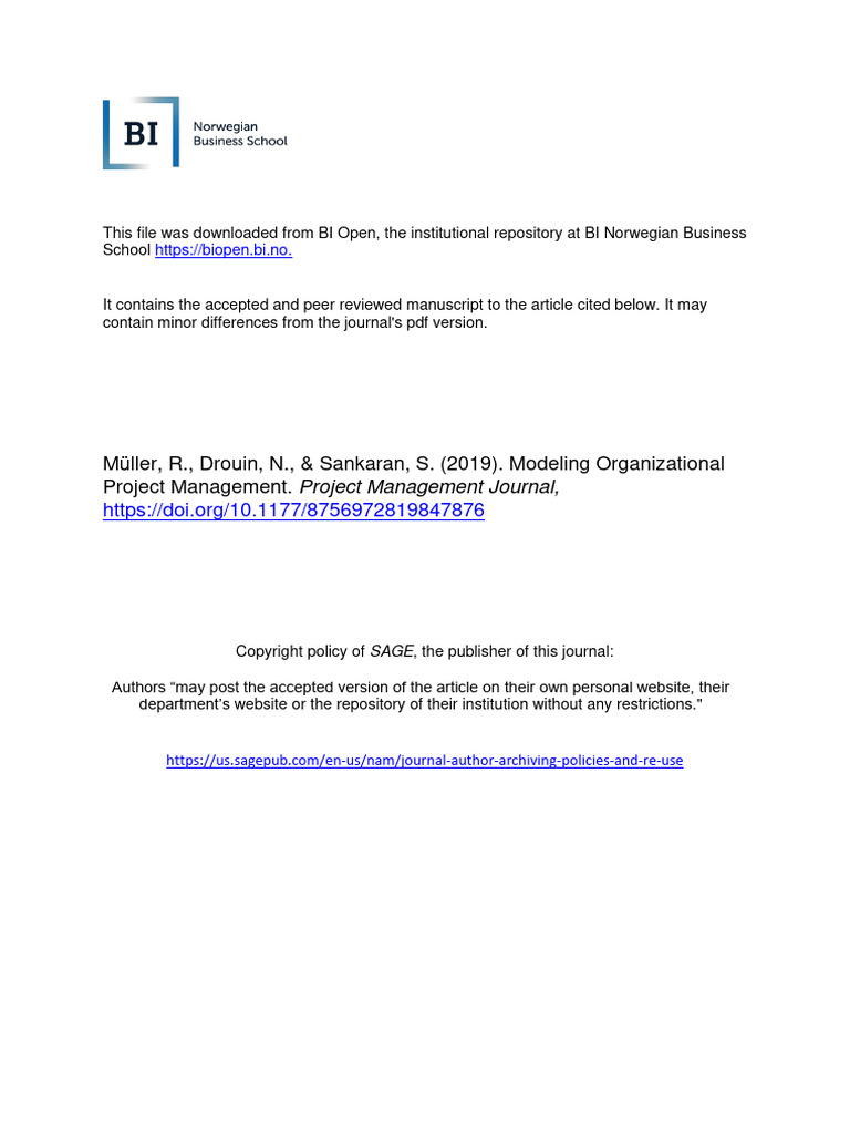 Modeling Organizational Project Management | PDF | Project Management ...