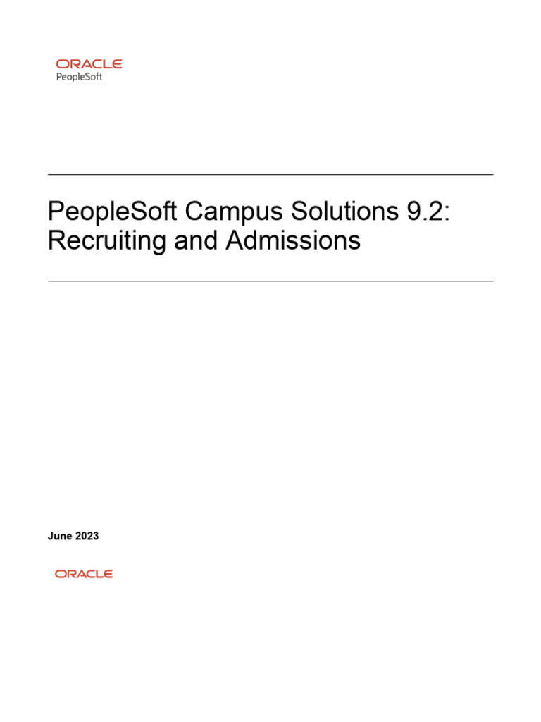 PeopleSoft 9.2: Recruiting & Admissions Guide | PDF | Software | World ...