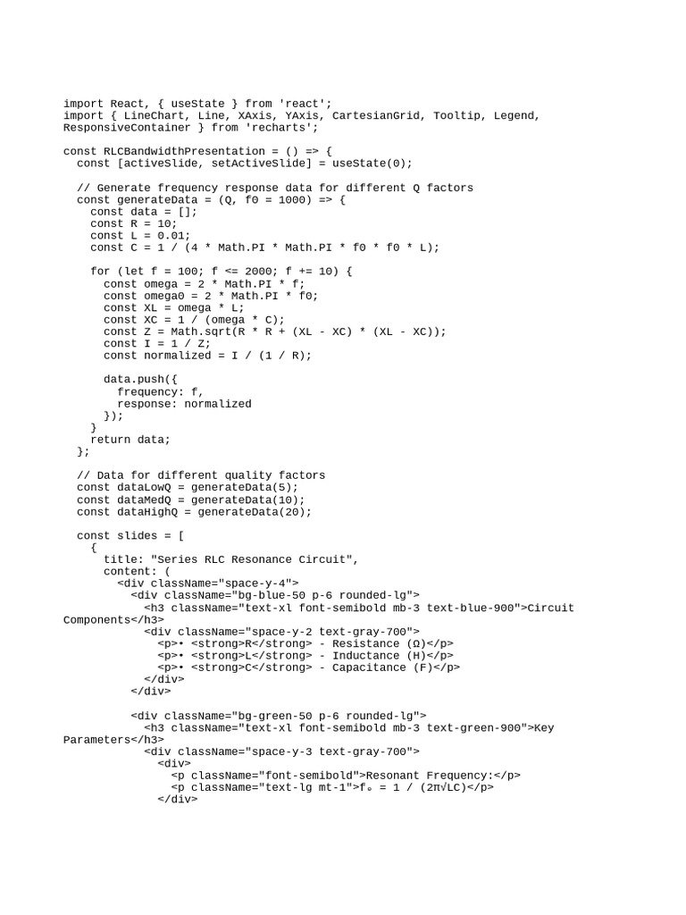RLC Circuit Bandwidth Analysis Guide | PDF | Resonance | Electronic ...