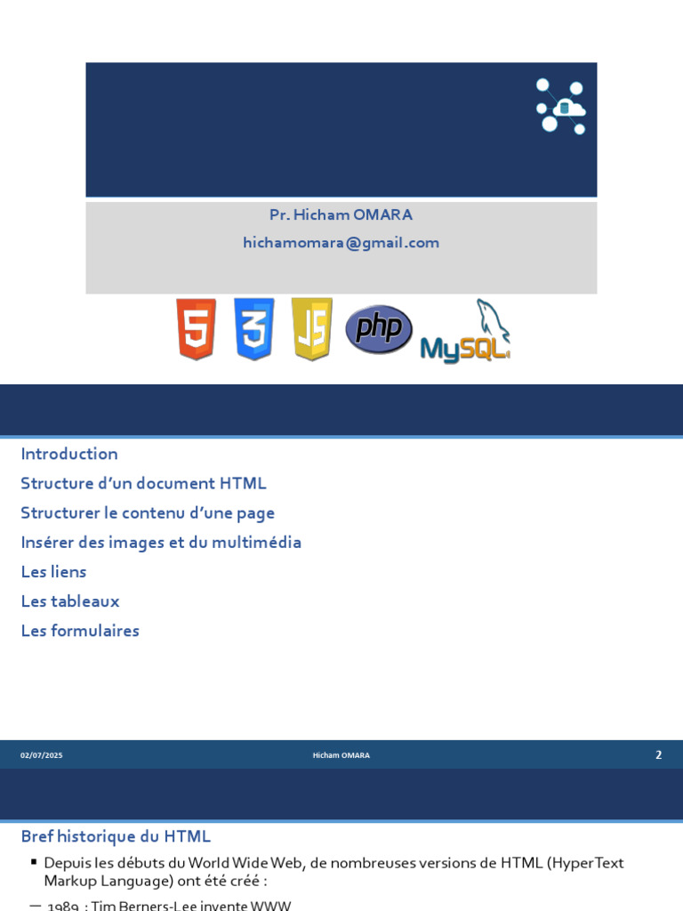 Introduction au HTML et balises essentielles | PDF | Html | Langage de ...