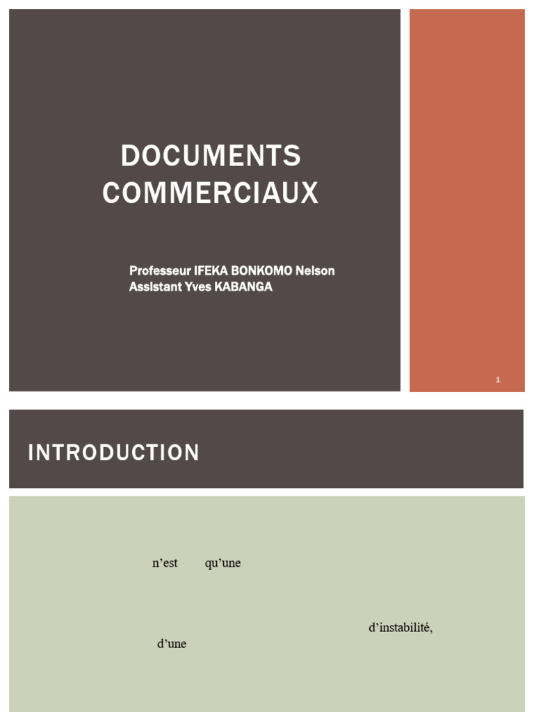 Guide sur la Documentation Commerciale | PDF | Chèque | Facture
