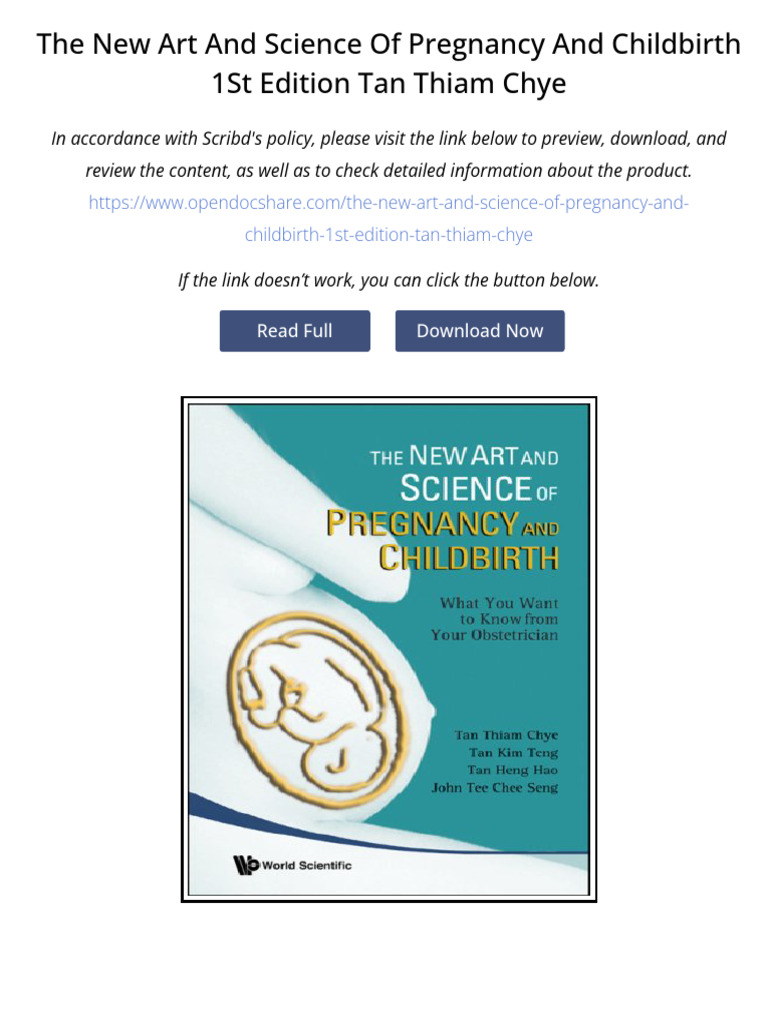The New Art And Science Of Pregnancy And Childbirth 1st Edition Tan ...