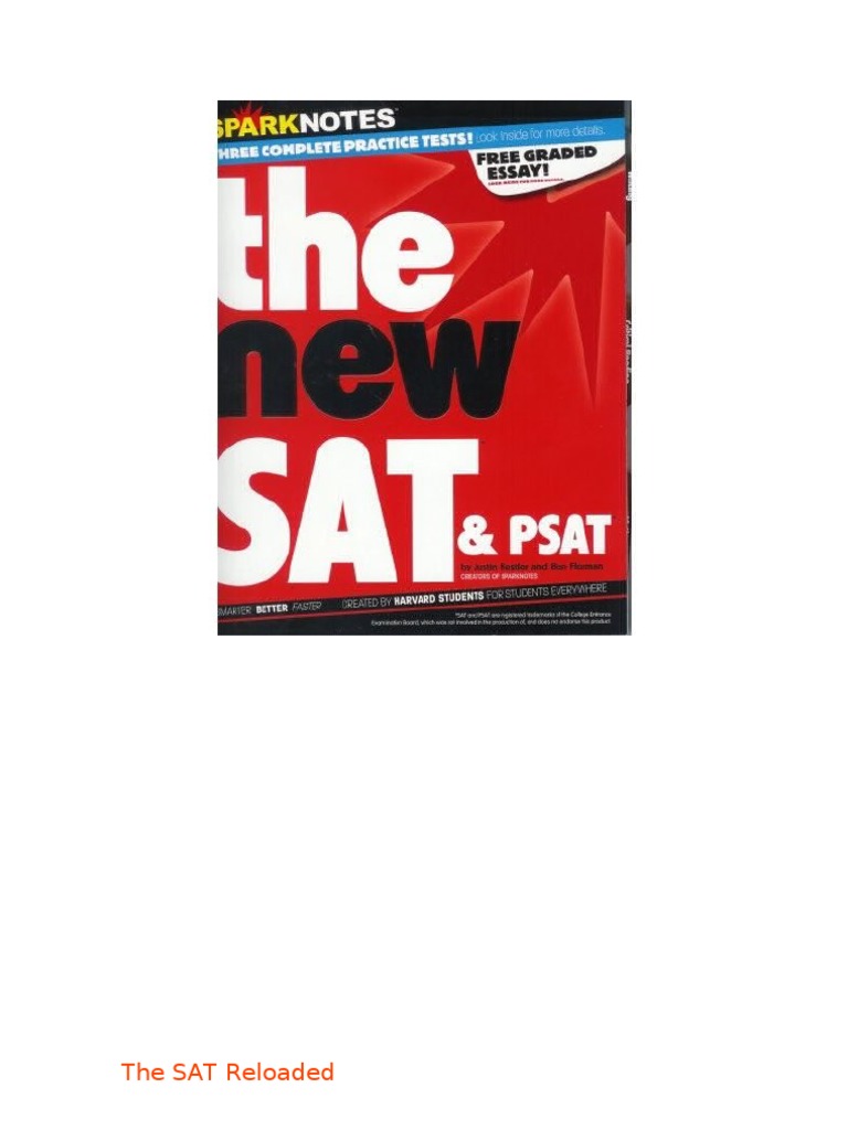 G Sparknotes Guide To The New Sat Psat Sparknotes Test Prep
