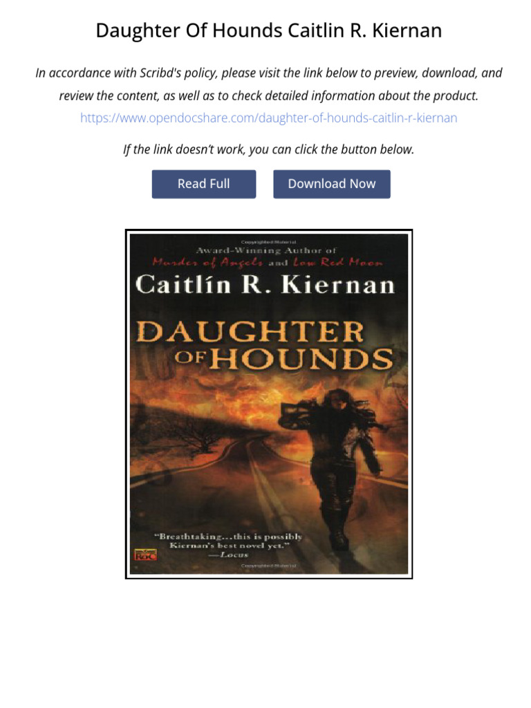 Daughter of Hounds Caitlin R. Kiernan | PDF | Horror Fiction