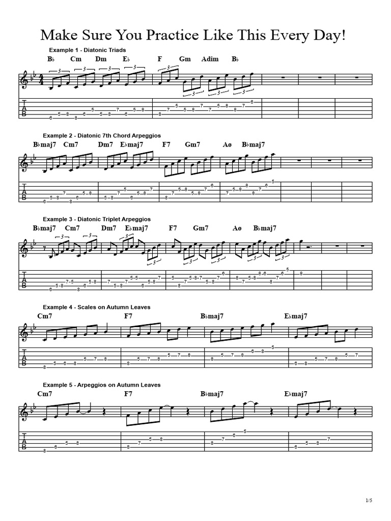 Daily Music Practice Exercises | PDF | Musical Scales | Pitch (Music)