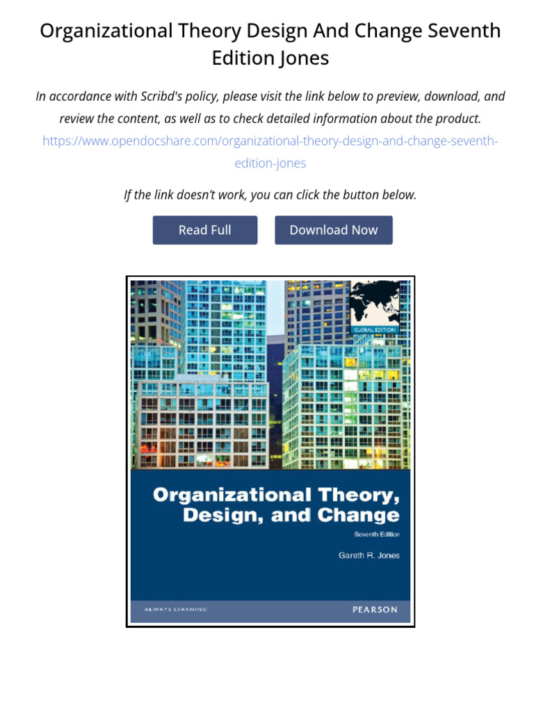 Organizational Theory and Change Guide | PDF | Organizational Behavior ...