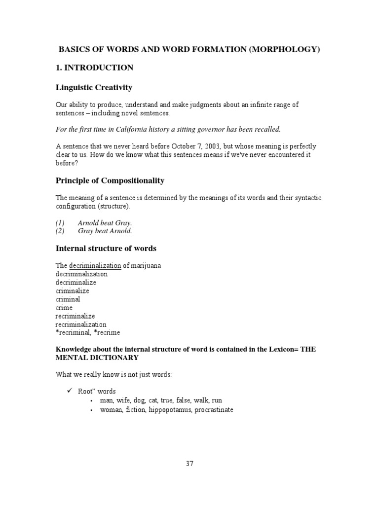 Morphology - Word Formation (Basic of Words) | Morphology (Linguistics