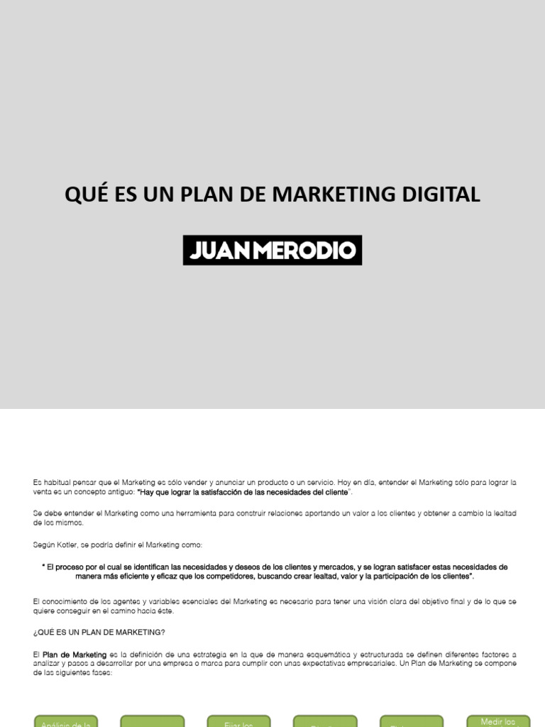 Guía Completa del Plan de Marketing Digital | PDF | Marketing | Mercado ...