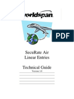 WorldSpan - 9I05 SecuRate Air Linear Entries Technical Guide