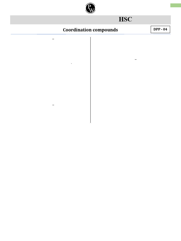 Coordination Compounds Isomerism Guide | PDF | Coordination Complex ...