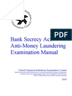 Bank Secrecy Act Anti-Money Laundering Examination Manual