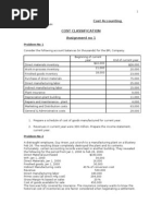 Assignment No 1 - Cost Classification