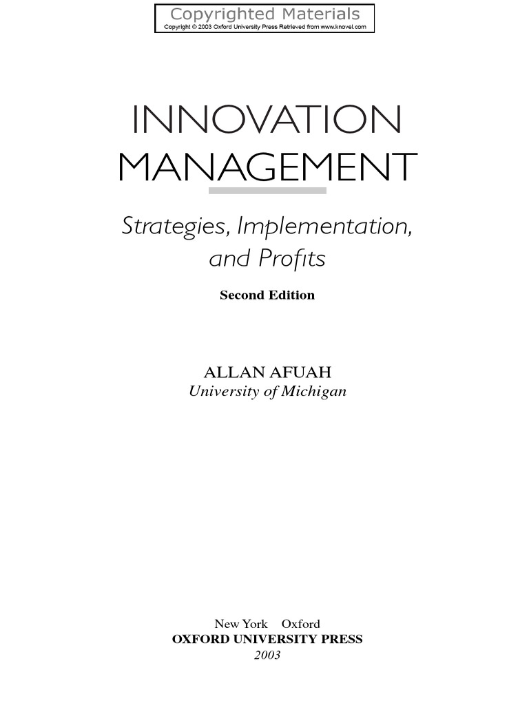 Innovation Management Textbook | PDF | Strategic Management | Innovation