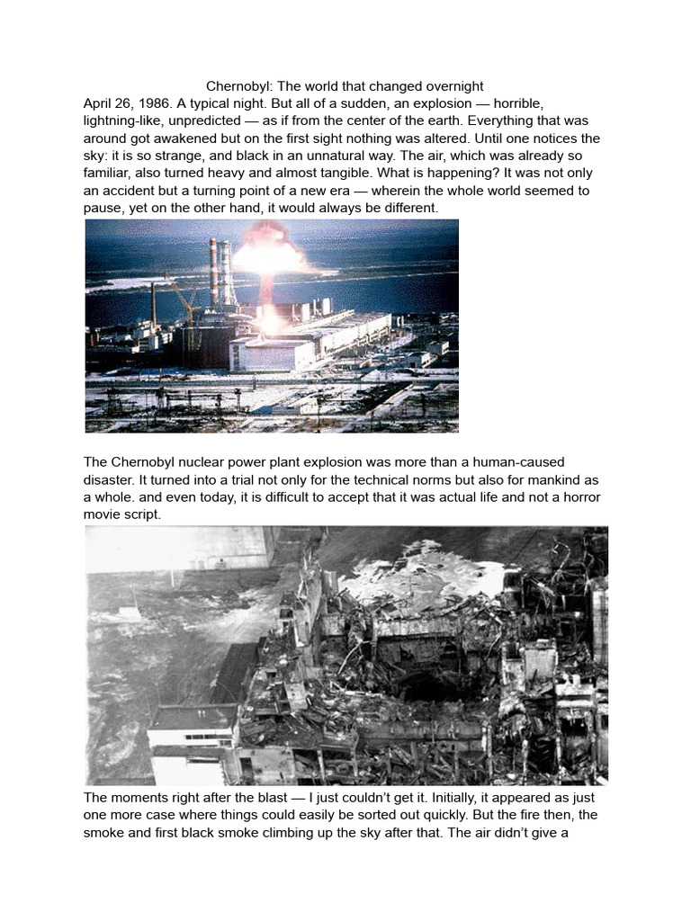Chernobyl: A Turning Point in History | PDF | Chernobyl Disaster ...