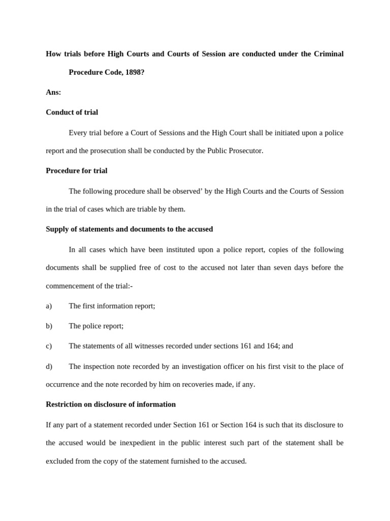 Criminal Trial Procedures in High Courts | PDF | Acquittal | Prosecutor