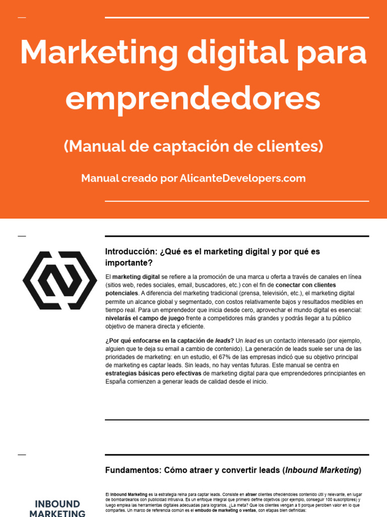 Marketing Digital Para Emprendedores de Alicante Developers | PDF ...