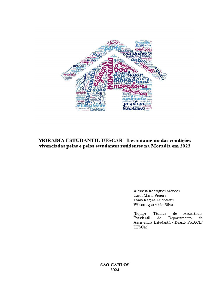 Condições da Moradia Estudantil UFSCar 2023 | PDF | Saúde mental | Tempo