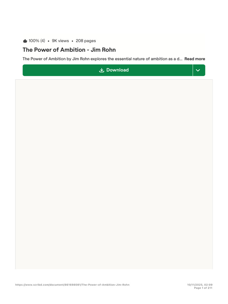 Jim Rohn's Power of Ambition Insights | PDF | Scribd