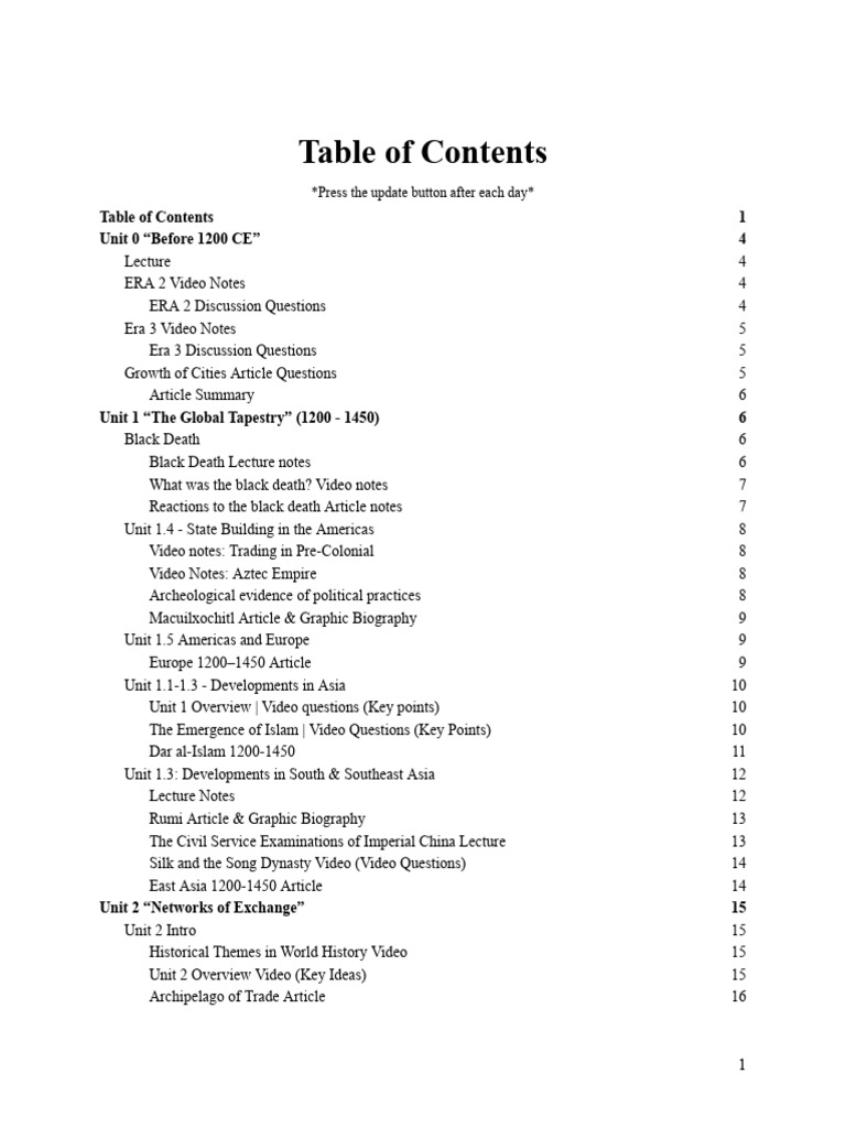 World History Course Outline and Notes | PDF | Silk Road | Black Death
