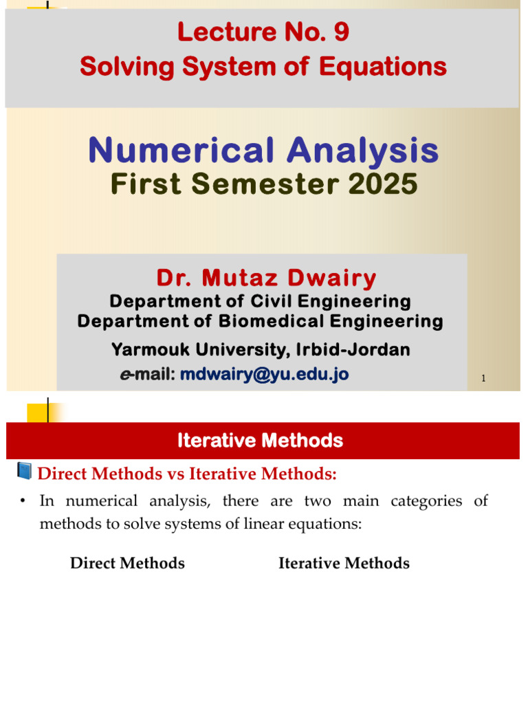Solving Linear Equations Methods | PDF | Numerical Analysis | Applied ...