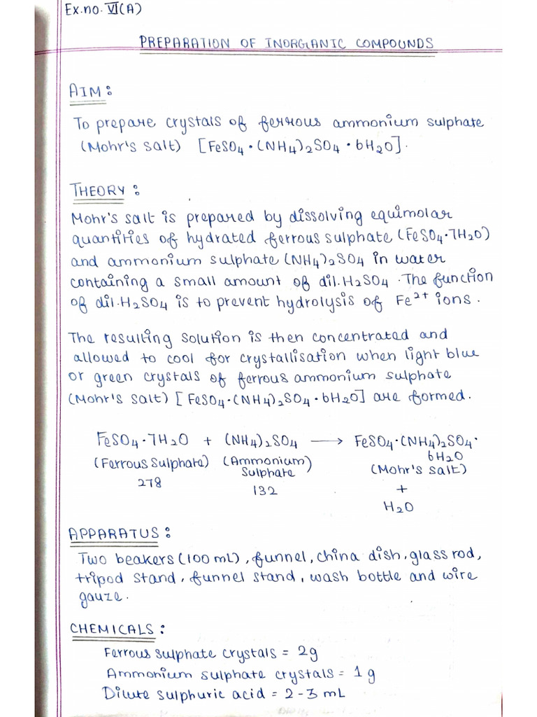 EXP 6 (A) Chemistry | PDF