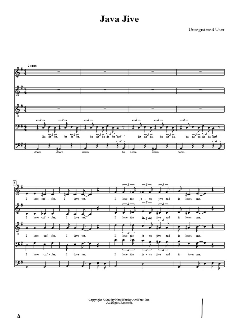 Java Jive 악보-1 | PDF