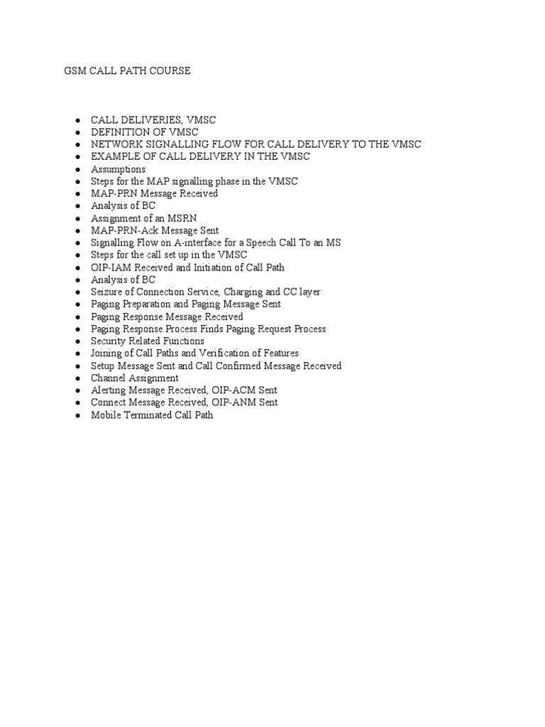 GSM Call Path Course | PDF | Data Transmission | Telecommunications ...