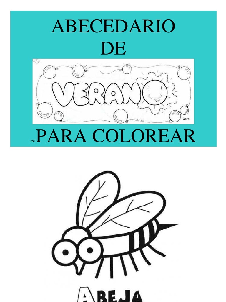 Abecedario Verano para Colorear
