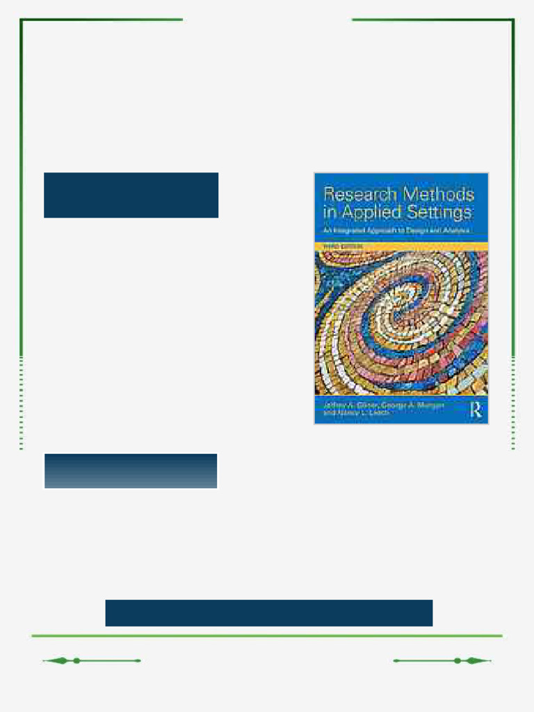 Research methods in applied settings an integrated approach to design ...