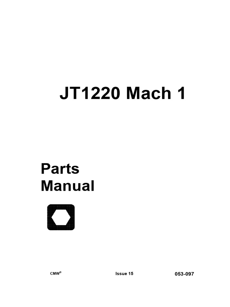 JT1220 Mach 1 Parts Manual Guide | PDF | Screw | Nut (Hardware)
