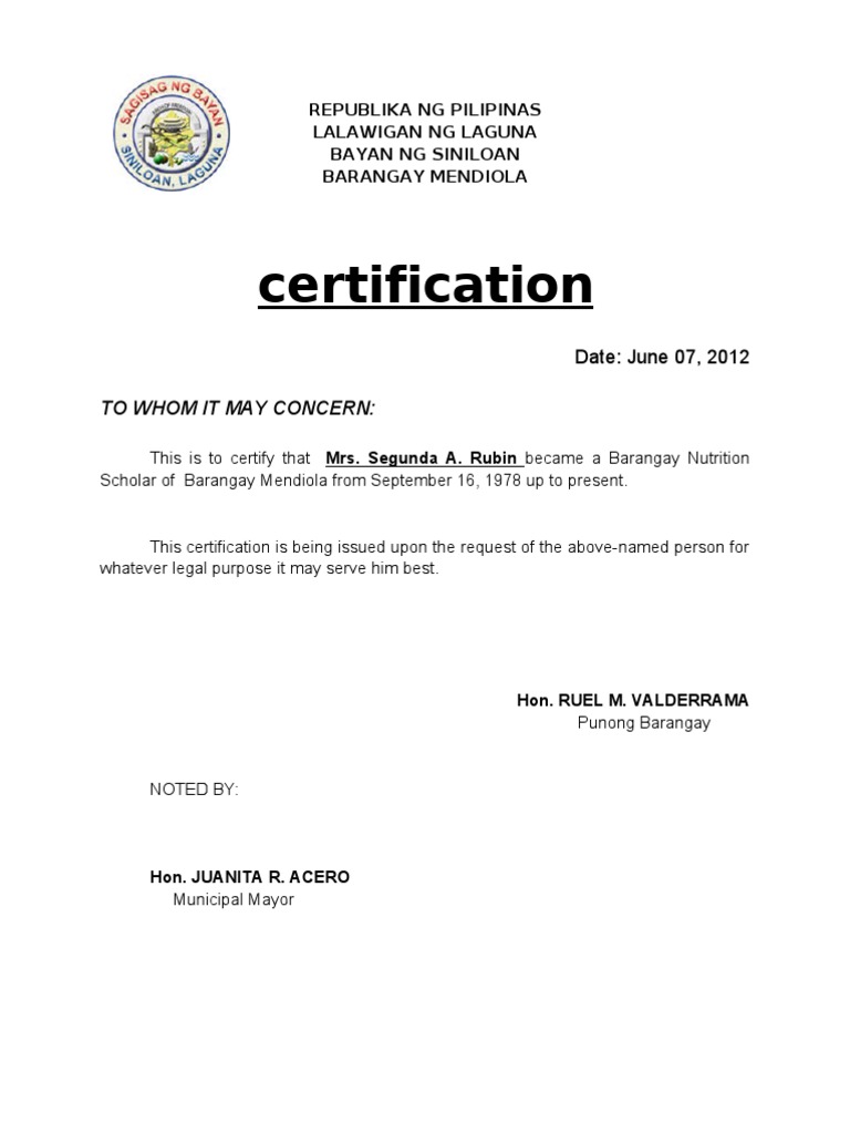 Certification | PDF
