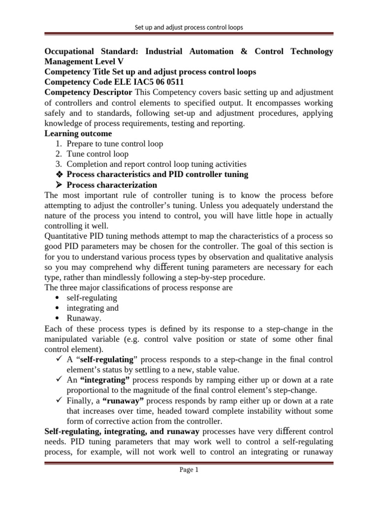 Process Control Loop Tuning Guide | PDF | Control Theory | Feedback
