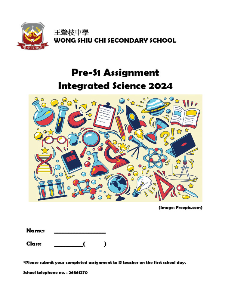 S.1 Integrated Science Assignment 2024 | PDF | Science | Chemistry
