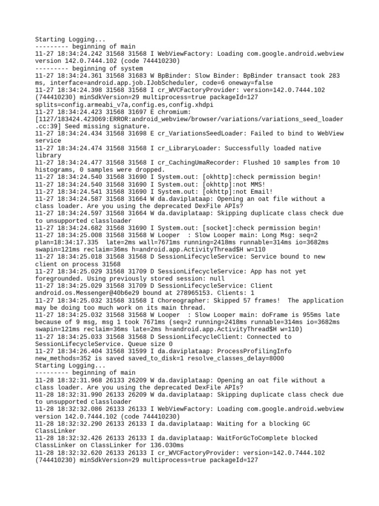 Android WebView Logging Errors | PDF | Operating System Technology ...