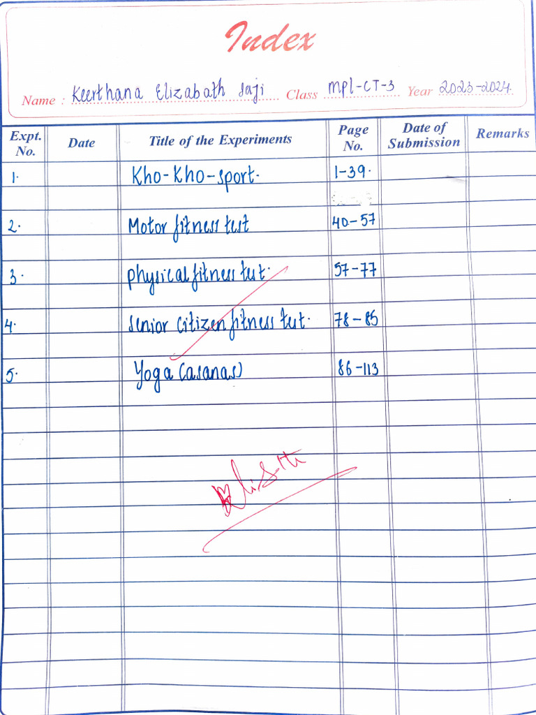 Kho Kho Practical Record | PDF
