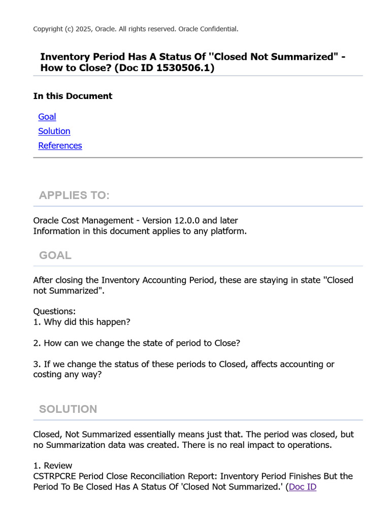 Document 1530506.1 | PDF | Inventory